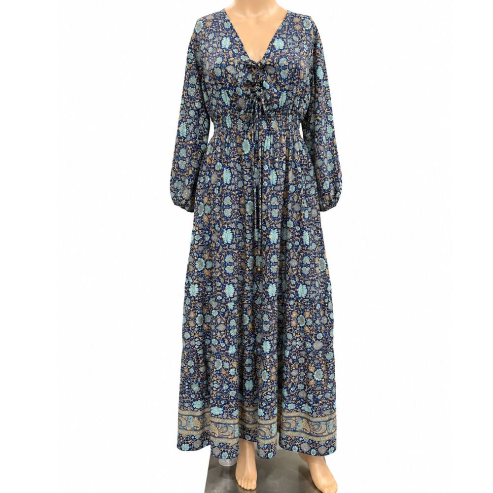 EARTHBOUND Trading Co Moonlit Garden Flutter Sleeve Maxi Dress Sz S  NWT